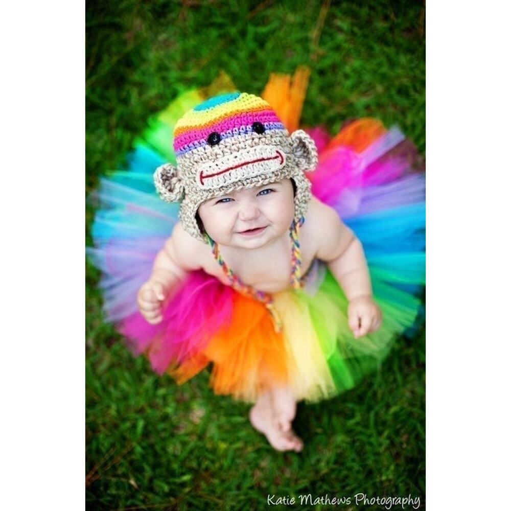 Birthday Rainbow Tutu and Hat Handmade
